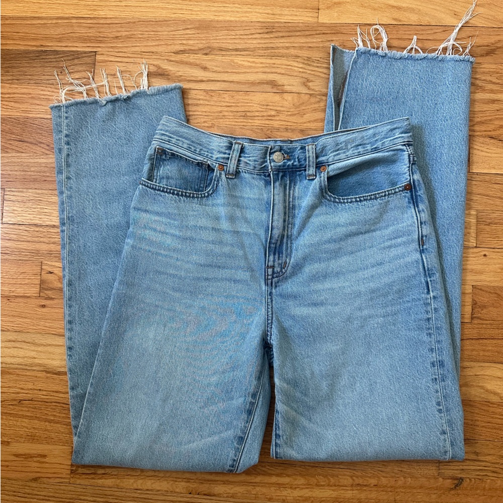 Madewell Perfect Vintage Straight Jeans — Size 28T — Raw Hem